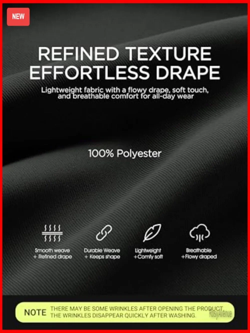 Lightweight Chiffon Wide Leg Pants High Waist Pleated with Pockets - Picture 6 of 7